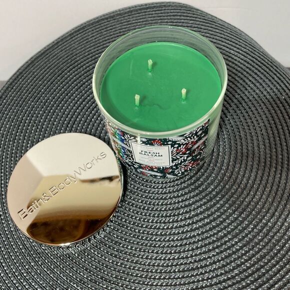 BBW Fresh Balsam 3 Wick Candle NWT - Picture 3 of 3